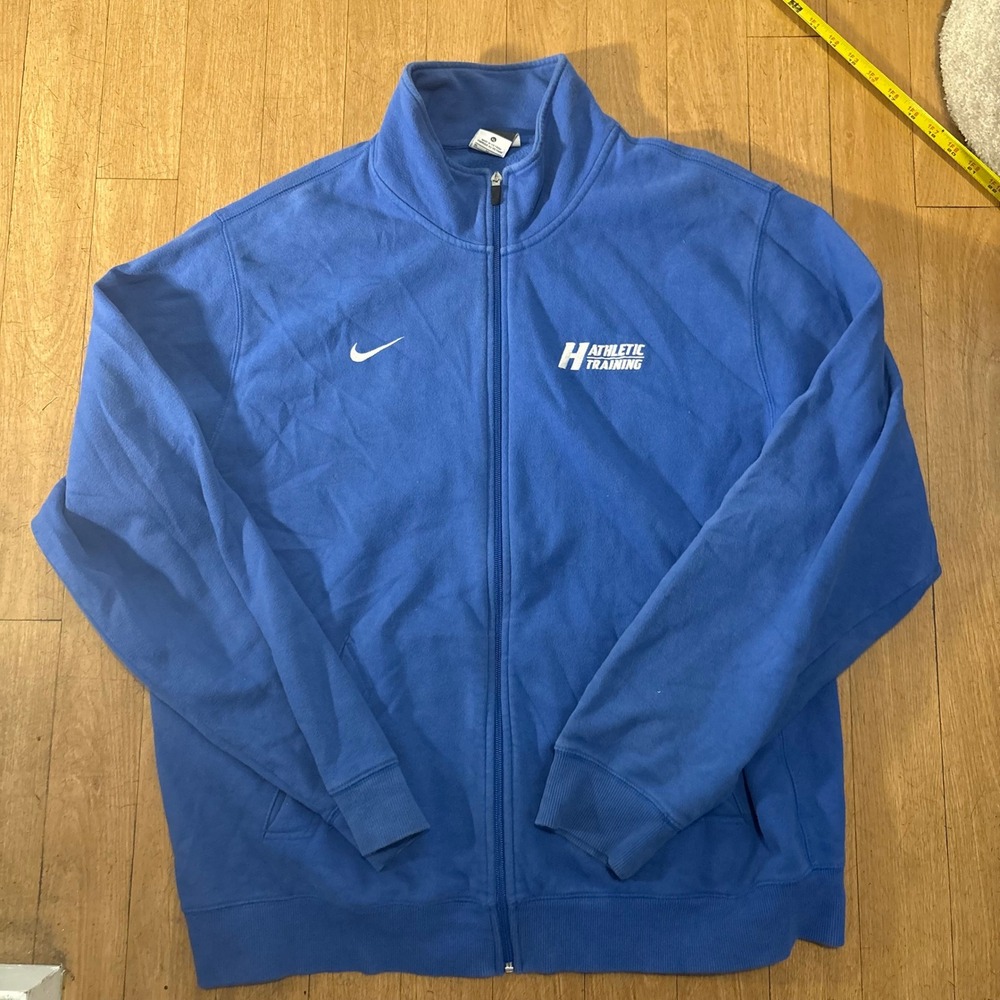 Nike Mens XL Blue Full Zip Mock Neck Athletic Training Sweatshirt Jacket